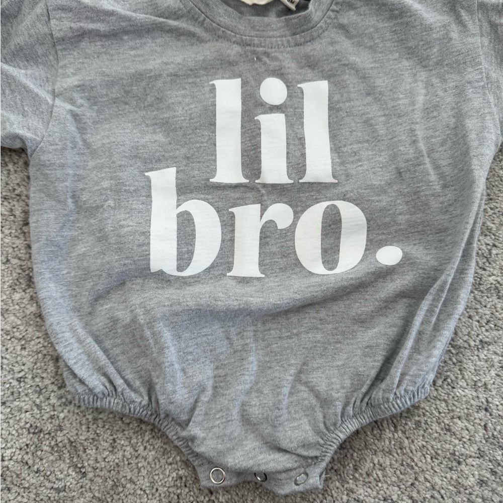 Gray 'Lil Bro' Baby Onesie